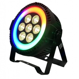 Tacho Par Led 7 x 10W con Anillo de animacion LP710FX GCM DJ Line