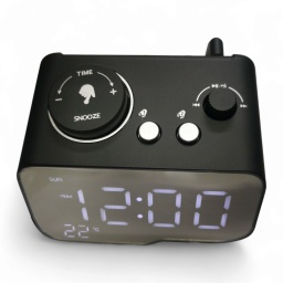 Radio reloj digital con pantalla, parlantes, bluetooth, 2 usb, FM, Aux, MicroSD