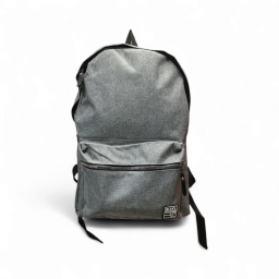 Mochila color gris para Notebook con cable cargador celular en tela resistente