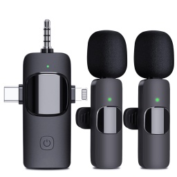 Micrfonos Inalmbricos Bluetooth de solapa 2 en 1 compatible con multiples conexiones MIC-WIR2