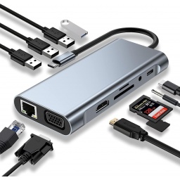 Hub USB-C 11 en 1 Estacion de Acoplamiento Multipuerto - HUB-11IN1
