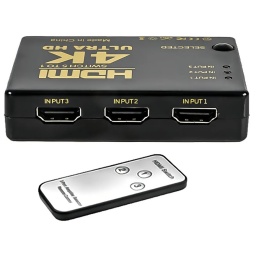 Switch HDMI 3 en 1 Ultra HD 4K con Control Remoto