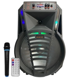 Caja activa portatil con bateria Bluetooth FM y Micr�fono inal�mbrico GF-121