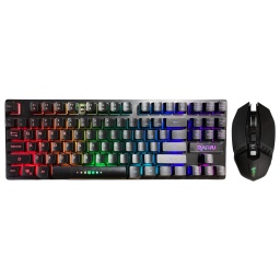 Kit Teclado y Mouse Inal�mbrico Recargable RGB 2.4 GHz 87 Teclas - R905
