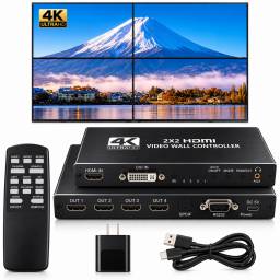Video Wall controlador de pared de video 4K HDMI 2x2 HDMI DVI