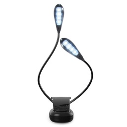 Lmpara Porttil 2 LEDS Flexibles PC Libro Pinza a Pila GAL-3