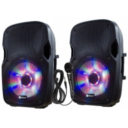Combo 2 Caja 1 Activa + Caja Pasiva de 15 con lector USB y Bluetooth + Microfono iRocker GCM Pro