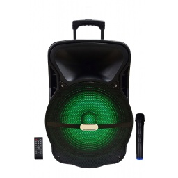 Caja Bafle Potenciada G-15DK 1 x 15" con LED USB FM Bluetooth con bateria y 12V