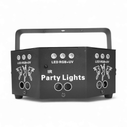 Efecto Lser de 6 Bocas RGB + LED + UV Alto Rendimiento GCM DJ Line