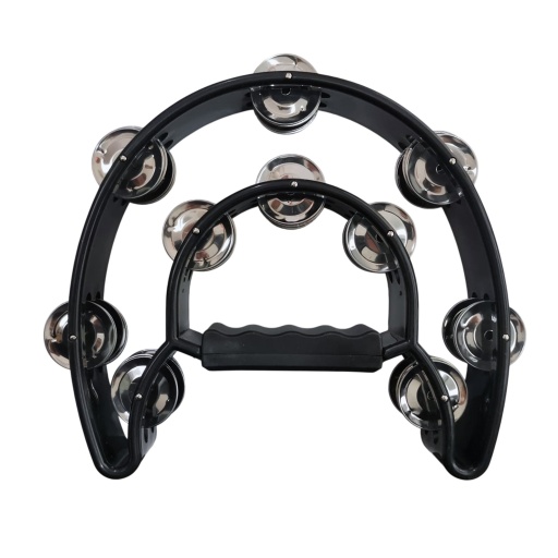 Pandereta Medialuna de mano de doble hilera color Negro para Percusi�n