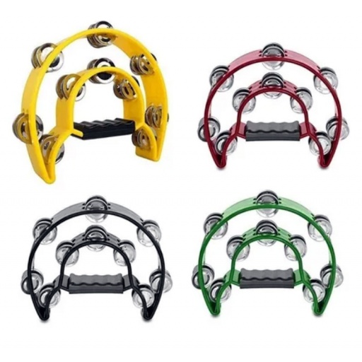 PANDERETA / MEDIALUNA DOBLE AZUL PARA PERCUSIN EXCELENTE CALIDAD