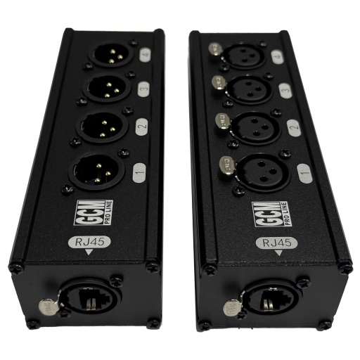 Medusa de 4 canales DMX o Audio para cable RJ45 GCM-RX4 Pro Line