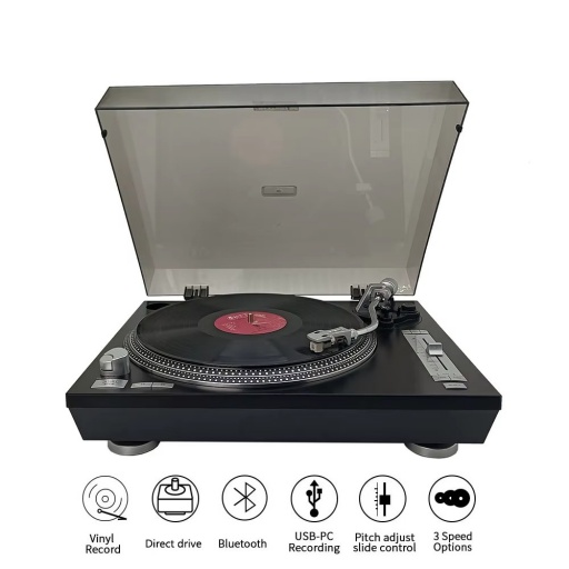 BANDEJA VINILO PROFESIONAL USB  BT DIRECT DRIVE GCM-BV-PRO