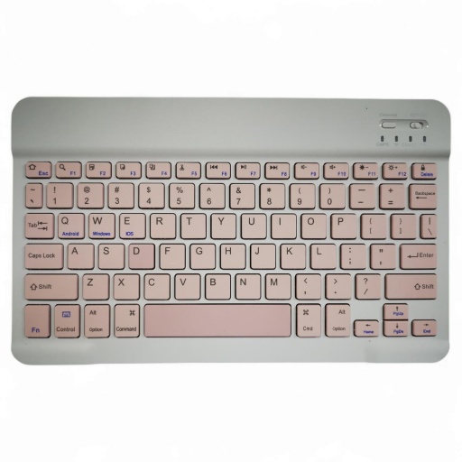 Teclado Bluetooth recargable teclas color rosa