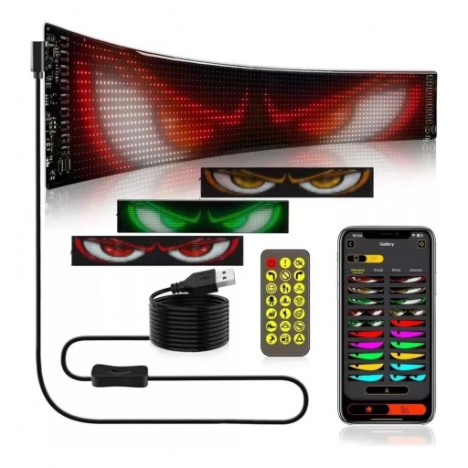 Letrero Led Bluetooth despolazable pantalla 37.4 x 9.2cm