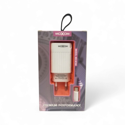 Cargador doble USB 2.4A con cable USB-C