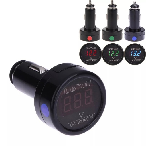 DF-01-PTV Termmetro digital con pantalla led 3 en 1 + monitor de bateria + cargador USB