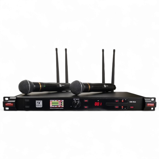 Kit sistema de 2 micrfonos inalmbricos UHF GCM Pro Line GM-R24