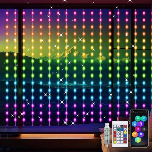 Cortina de luces LED con alimentacin USB 200x280mm 400 Led 15W