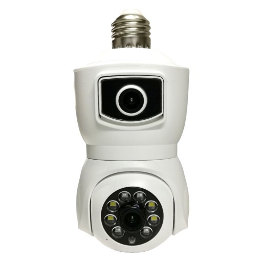 Cmara lmpara 360 grados + cmara fija WiFi con detector y seguidor de movimiento V380 PRO