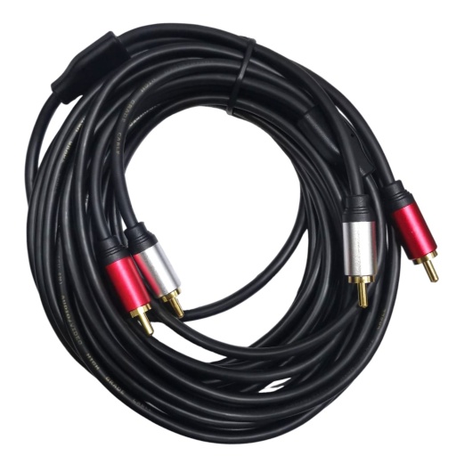 Cable de Audio reforzado 2 RCA a 2 RCA de 6 metros