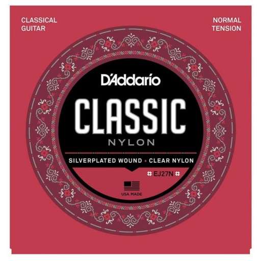 Juego de Cuerdas Encordado D'addario EJ27N Nylon Criolla Clasica