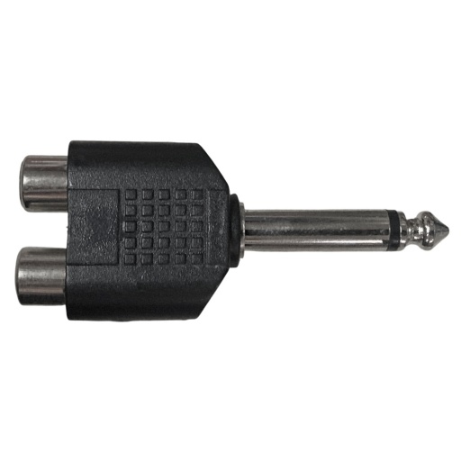 Conector / Adaptador 2 RCA hembra a 1 PLUG 1/4 Mono macho