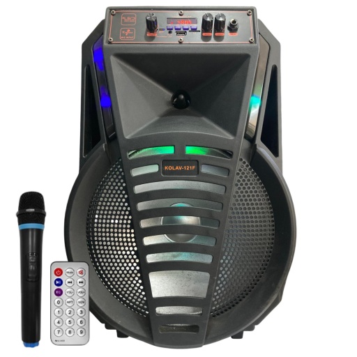 Caja activa portatil con bateria Bluetooth FM y Micr�fono inal�mbrico GF-121