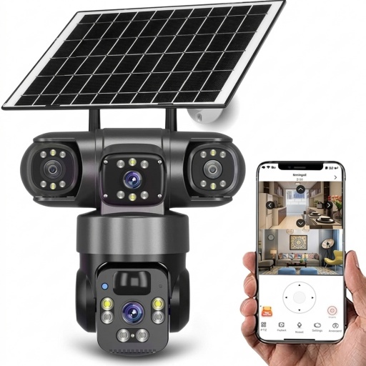 C�mara de Seguridad V380 Pro PTZ Solar Triple Lente con Visi�n Nocturna