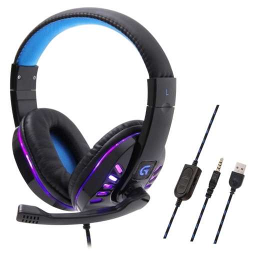 Auricular Gamer 2 plug 3.5mm con LED PC