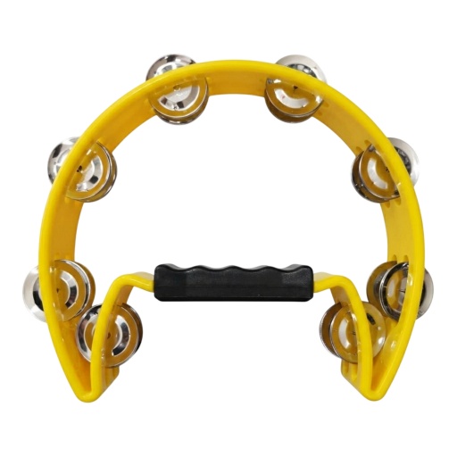 Pandereta Medialuna Sencilla Color Amarillo para Percusi�n