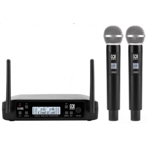 Microfono Inalambrico doble Frecuencia Variable doble de Mano GCM PRO GS-3500MK2