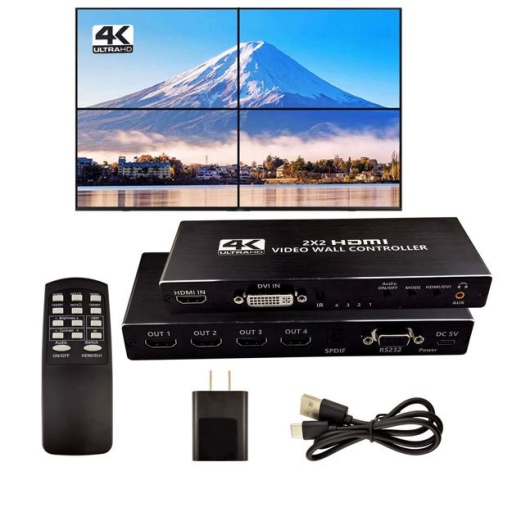 Video Wall controlador de pared de video 4K HDMI 2x2 HDMI DVI