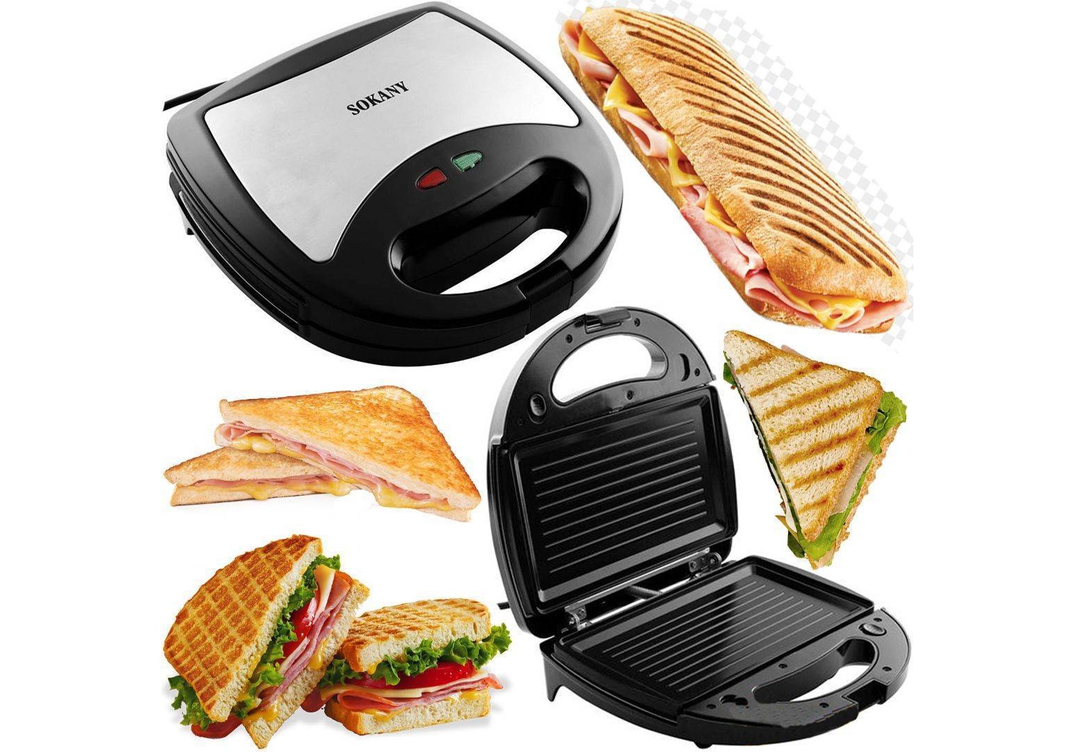 Plancha sandwichera tostadora vertical antiadherente SF-6048