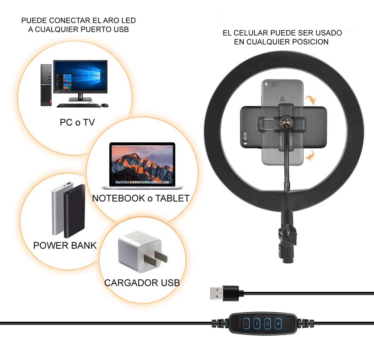 Aro luz led para celular – Pascal Computadoras