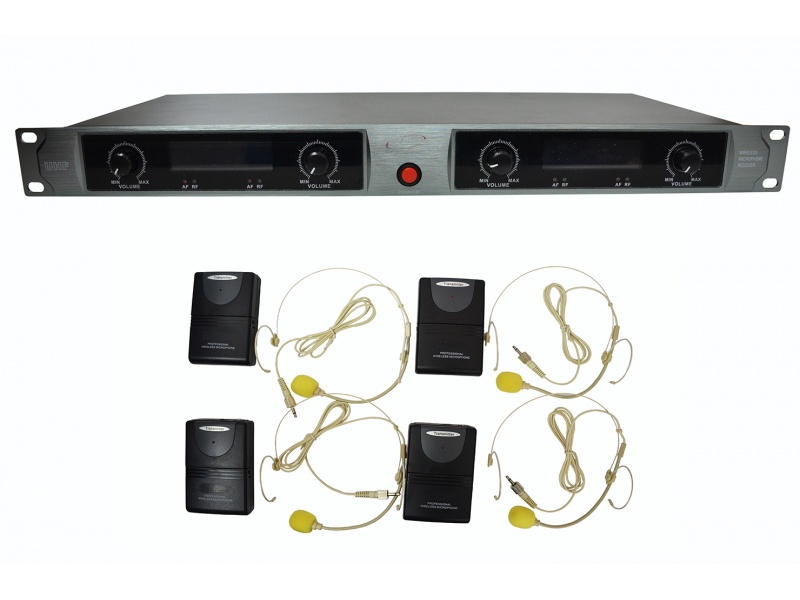 Kit 4 Micrfonos de Vincha G9001-K UHF GCMpro