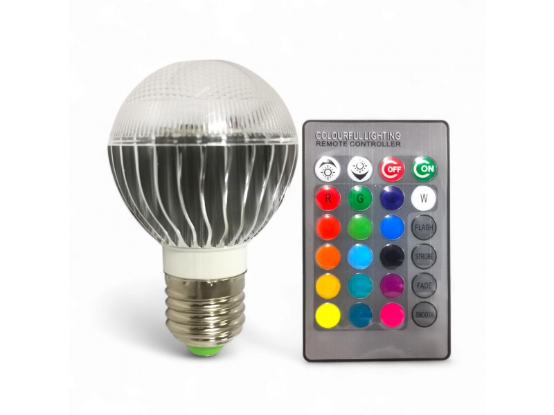 Bombilla / Lmpara de luz Led RGB con control remoto 16 colores