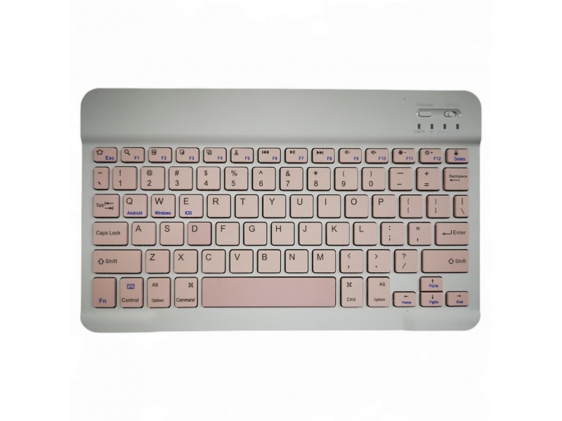 Teclado Bluetooth recargable teclas color rosa