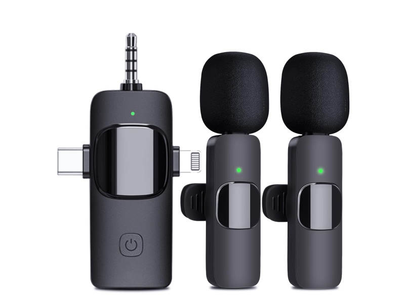 Micrfono inalmbricos de solapa 2 en 1 compatible con multiples conexiones MIC-WIR2