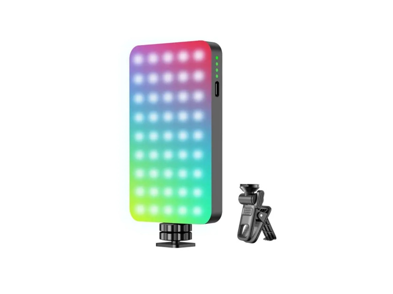 Luz Led recargable para cmara y telfono RGBW blanco clido frio y neutro D10S