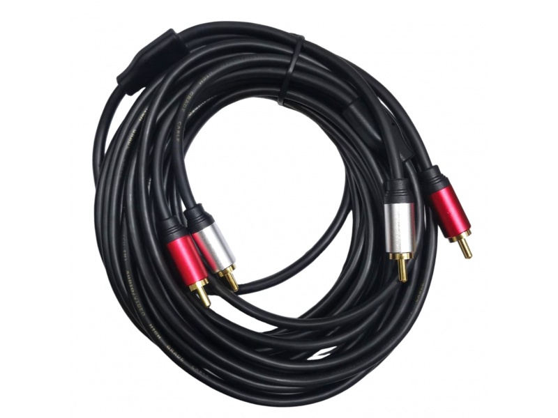 Cable de Audio reforzado 2 RCA a 2 RCA de 6 metros