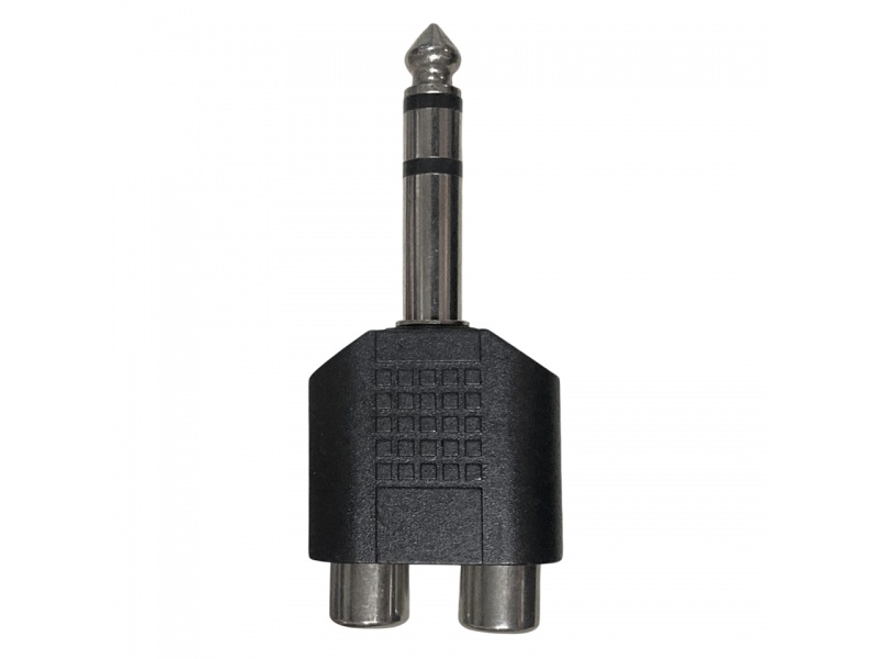 Conector / Adaptador 2 RCA hembra a 1 PLUG 1/4 Est�reo macho
