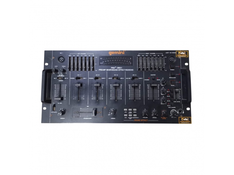 Mixer / Mezclador Gemini PMX-3501 Preamp Sound Effect EQ Echo - USADO