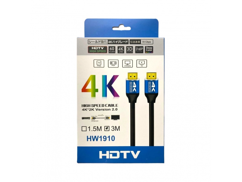 Cable HDMI a HDMI 4K High Speed 3 m