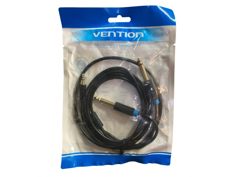 Cable de audio reforzado spica AUX 3.5mm a 2 Plug TS 1/4 de 1,5 metros