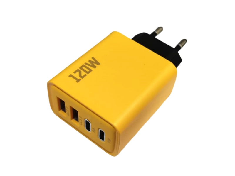 Cargador de Pared Turbo 120W de Carga Rapida de 4 Puertos mas Cable Multiconector 3 en 1