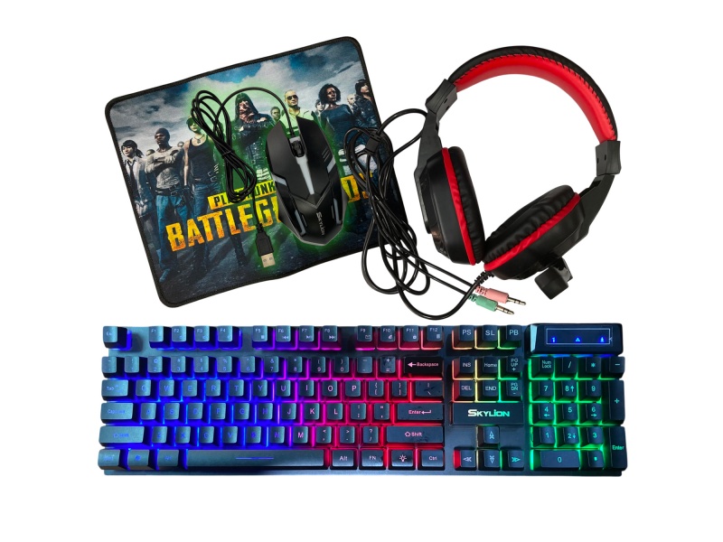 Kit Combo Gamer Teclado + Mouse + Auriculares USB Retroiluminado Multimedia