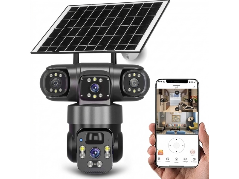C�mara de Seguridad V380 Pro PTZ Solar Triple Lente con Visi�n Nocturna