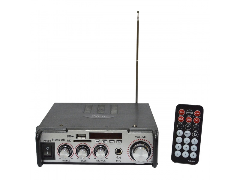 Amplificador de Audio C/Lector USB y SD + FM Bluetooth GCM-009
