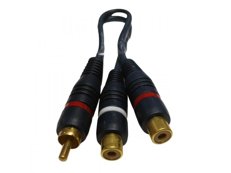Cable Adaptador RCA tipo Y - 1 macho a 2 hembras  RCA-1M2H